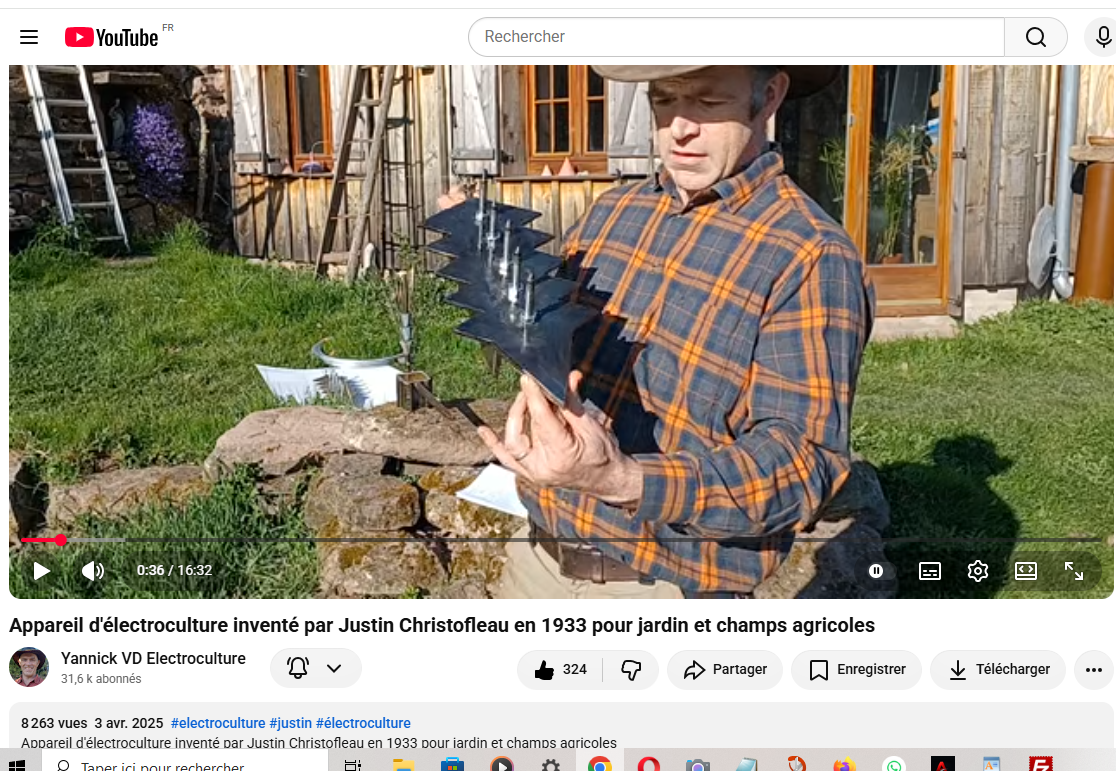 Vidéo Yannick Van Doorne appareil d’électroculture Justin Christofleau 1933